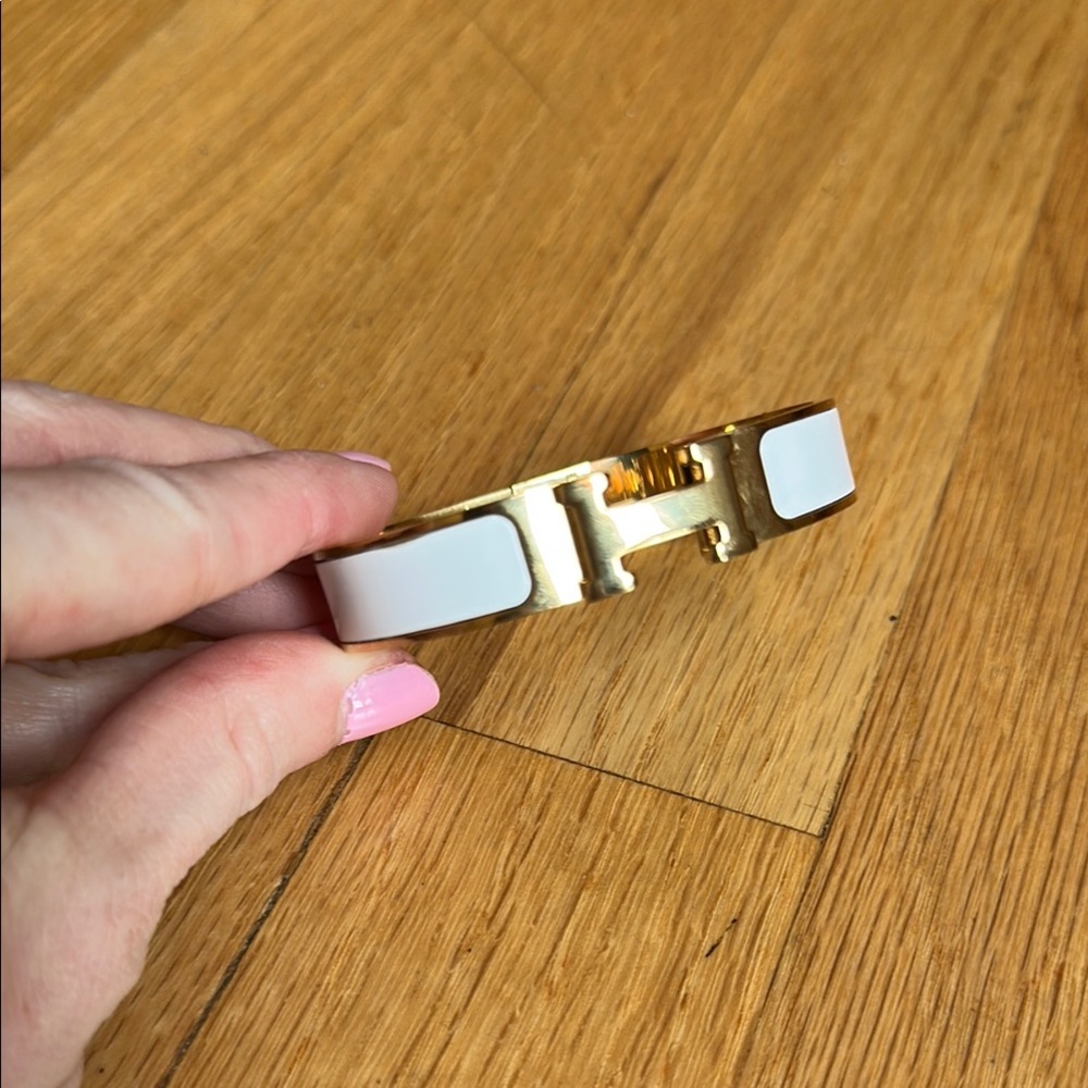 Gold and White Bracelet